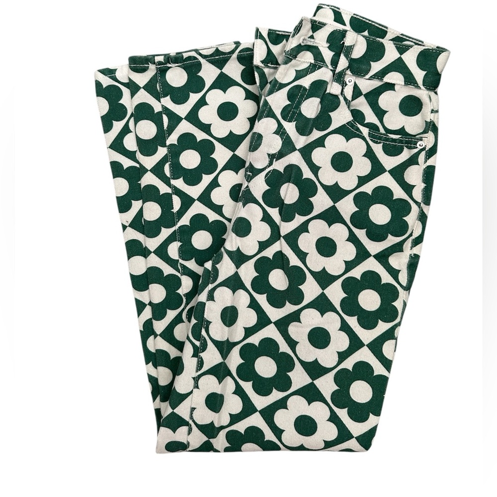PacSun High-Waist Geo Daisy Print Straight Jeans - Picture 3 of 13